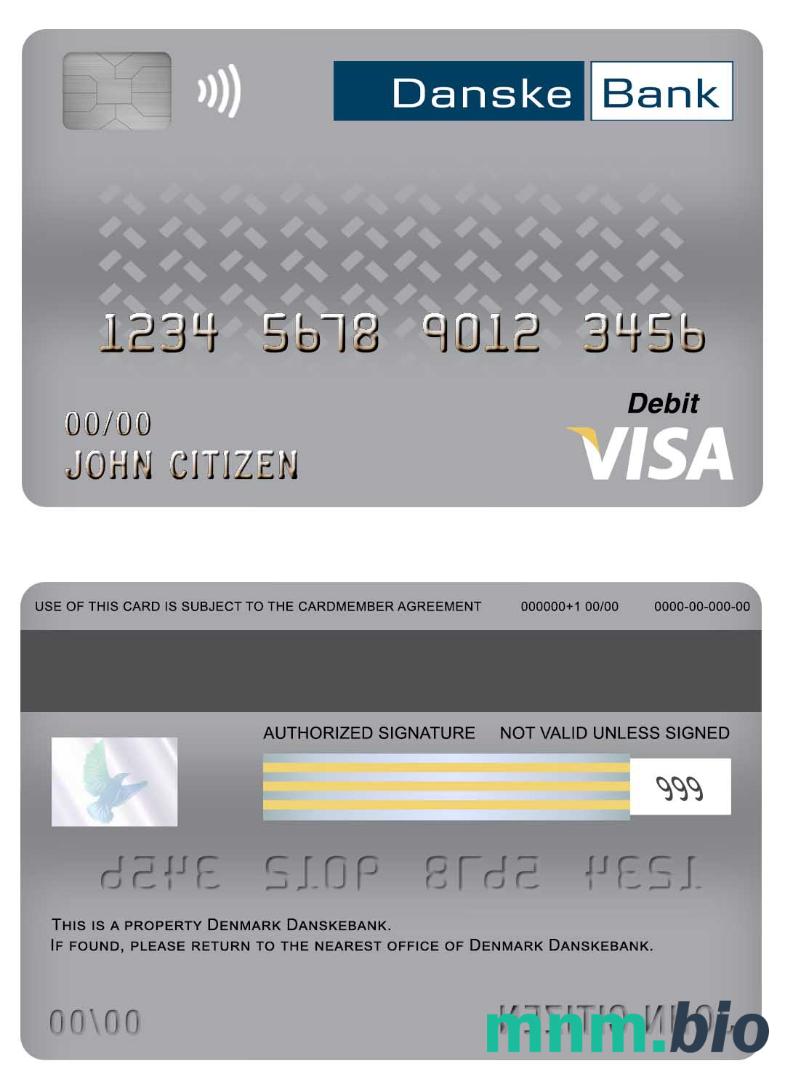 Denmark Danskebank visa debet karta